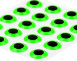 3D Epoxy Eyes, Fluo Green, 7 mm